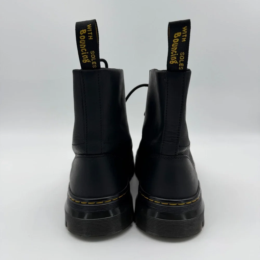 Dr Martens Combs Leather Combat Boots Mens 11 Womens 12 Black - NO INSOLES